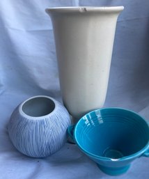 Two Nice Pottery Vases And A Bowl