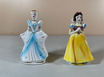 Vintage 60's Walt Disney 5 Cinderella And Snow White Figures