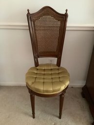 Vintage Caned Back Tufted Side Chair