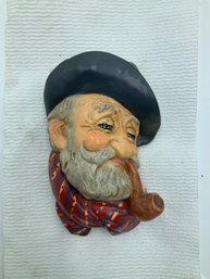 Chalkware Man With Brown Pipe