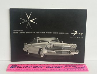 Original 1950s Plymouth Fury Thorobred Lithograph Brochure