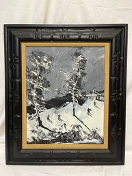 Morris Katz Oil On Panel Skiers