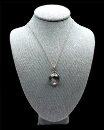 Vintage Sterling Silver Chain With Prisim Pendant