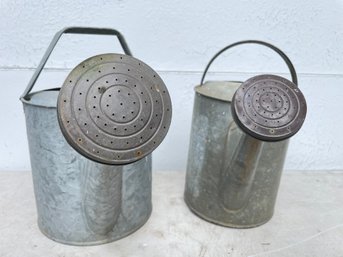 Pair Of Metal Watering Cans