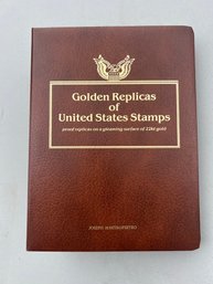 Golden Replicas Of United States Stamps Proof Replicas On Gleaming Surface Of 22kt Gold