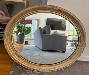 Beautiful Oval Mirror In Ornate Glided Frame. LV