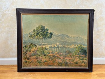 Vintage Fine Art Print In Bas-Relief, View Of Antibes From The Plateau Notre-Dame By Claude Monet