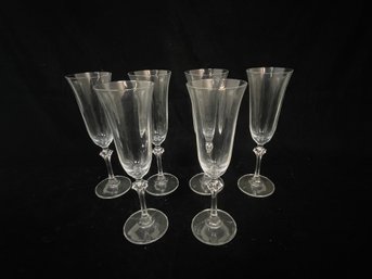 Set Of Clear Champagne Glasses