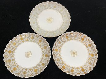 Antique Plates With Floral Pattern