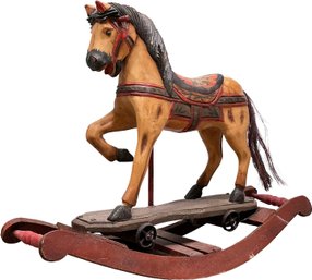 An Antique Hobby Horse Refashioned As Rocking Horse