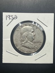 1952 Benjamin Franklin Silver Half Dollar