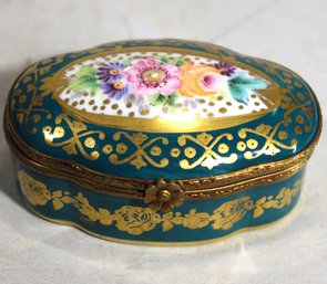 Fine Hand Painted Limoges Patch Trinket Box