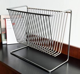 Arthur Umanoff Mid Century Modern Chrome Magazine Rack