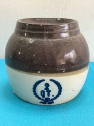 2 Qt Brown Pottery Crock