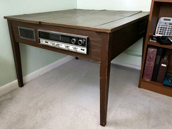 A Vintage Built In Radio Side Table - C. 1970's