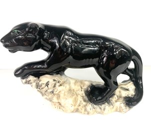 Vintage Mid Century Style Black Panther Figurine
