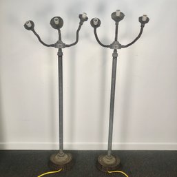 Pair Of Industrial Floor Lamps