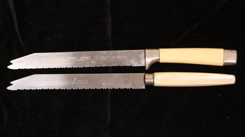 SET OF 2 MIRACLE WORKER MID CENTURY MODERN REGENT SHEFFIELD STAINLESS STEEL 12' KNIVES