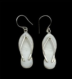 Vintage Sterling Silver Flip Flop Earrings