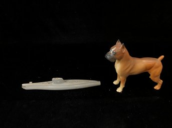 Toy Submarine And Dog