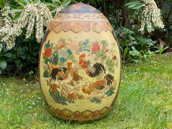 Vintage Oversized Chinese Porcelain Egg