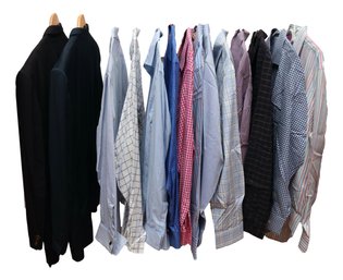 Lot Of 12 - Men's Designer Dress Shirts Size XL, 1 Suit And 1 Blazer