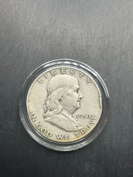 1950-D Benjamin Franklin Silver Half Dollar