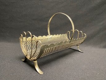 Silvertone Metal Serving Basket