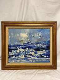 Morris Katz Oil On Panel Seascape