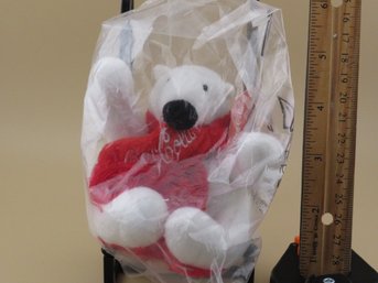 Coca-Cola Mini 4' Plush White Polar Bear Toy With Coke Logo Scarf
