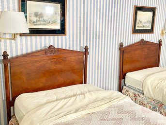 Antique Pair Of Twin Mahogany Headboards By Beacon Hill Collections