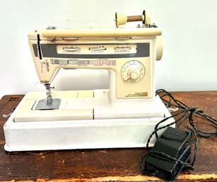 Vintage Stretch Stitch Sewing Machine With Travel Case