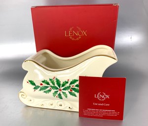 Lenox Holiday Pattern Sleigh Candy Dish - NIB