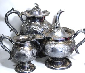 Antique Victorian Silver Plate Tea Set