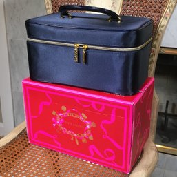 Brand New $229 ESTEE LAUDER Luxe Color Limited Edition Satin Train Case FILLED With All The Cosmetics- WOW !