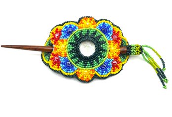 Beautiful New Multi Color Hand Beaded Guatemalan Hair Piece