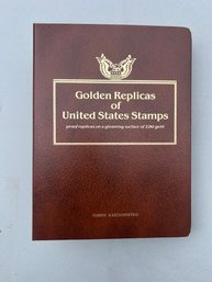 Golden Replicas Of United States Stamps Proof Replicas On Gleaming Surface Of 22kt Gold