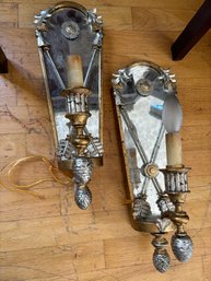 2 Lillian August Napoli Wall Sconces With Arrow & Acorn Accents- Wrought Iron - Gold & Silver Finishes GG/D4