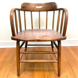 A Vintage Maple Spindle Back Arm Chair