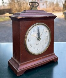 A Vintage Alarm Clock In Mahogany Case By Seth Thomas