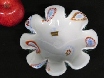 Mid-Century Art Glass Blown Bowl, Possibly Murano Glass Italy