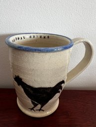 Hand Decorated Ceramic Chicken Themed Mug