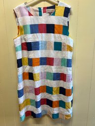 Philosophy Linen Block Print Shift Dress Size XL