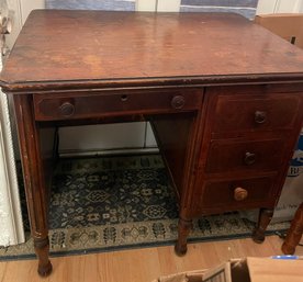 Solid Antique 4-drawer Desk