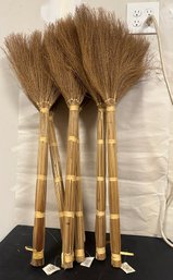 New And Never Used Six Long Beautiful Rag Shop Hawthorne New Jersey Brooms Made In China. PD - B1