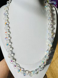 VINTAGE WHITE AURORA CRYSTAL NECKLACE