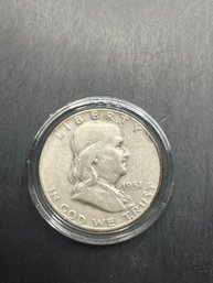 1951-D Benjamin Franklin Silver Half Dollar