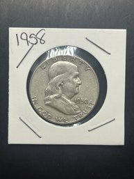 1958 Benjamin Franklin Silver Half Dollar