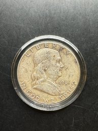 1961 Benjamin Franklin Silver Half Dollar