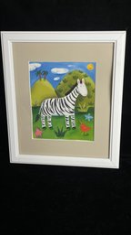 Painting Of Zebra In Frame